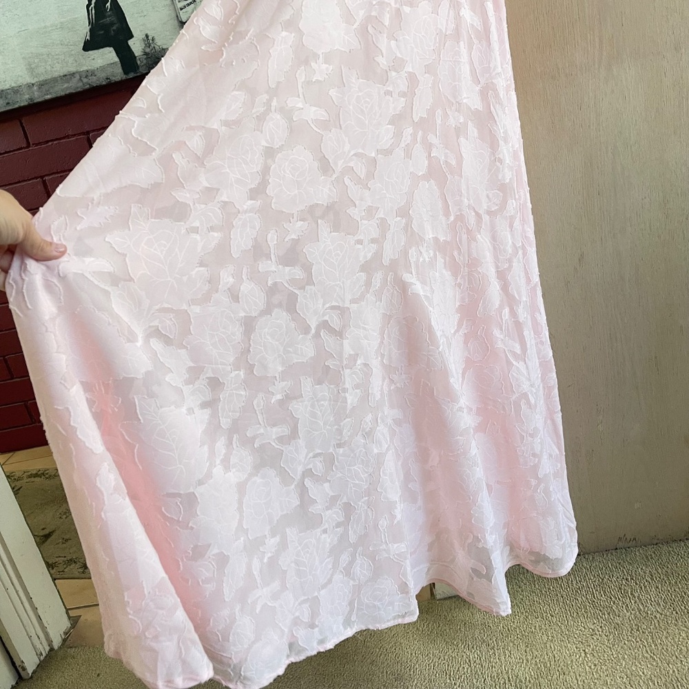 Loveshack Fancy Strapless Pink Long Mermaid Dainty Dress - Picture 6 of 8
